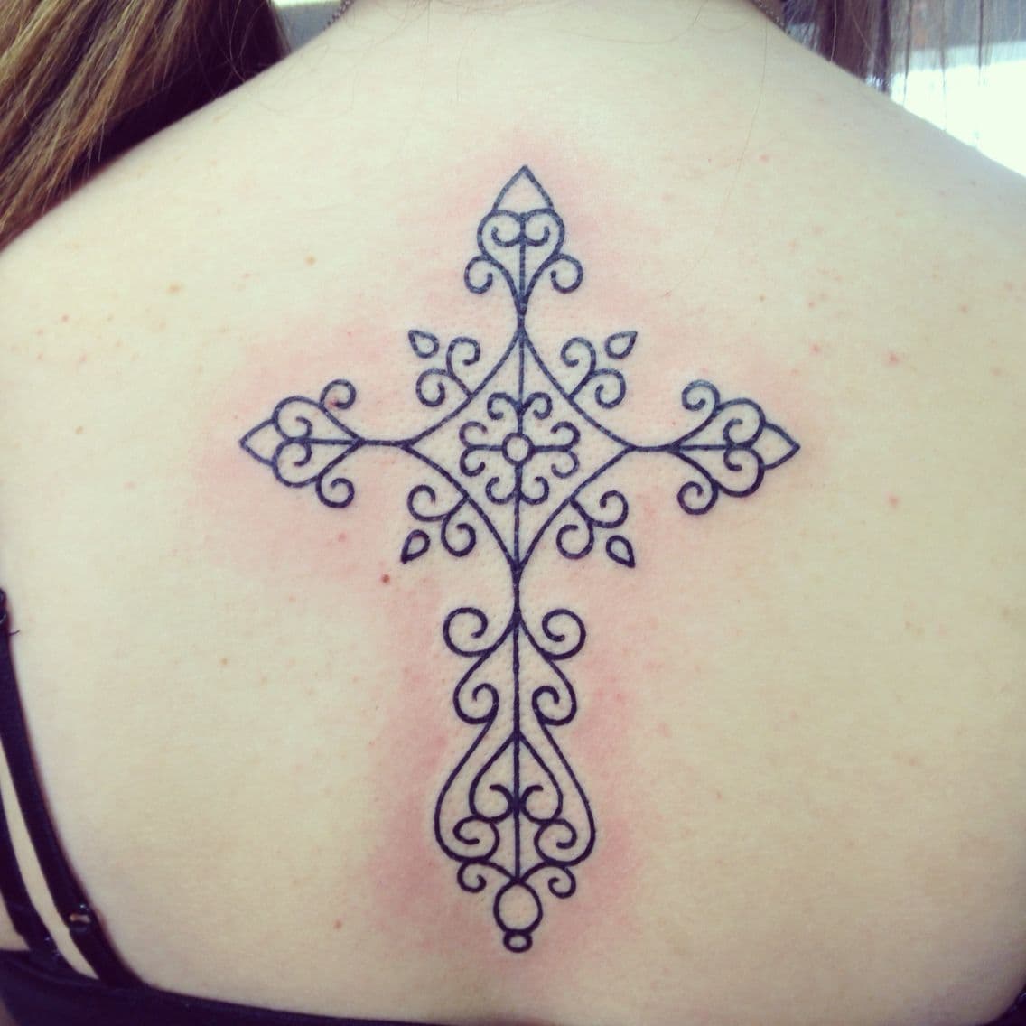 My new scroll cross tattoo, I love it so much. | Cross tattoos for ...