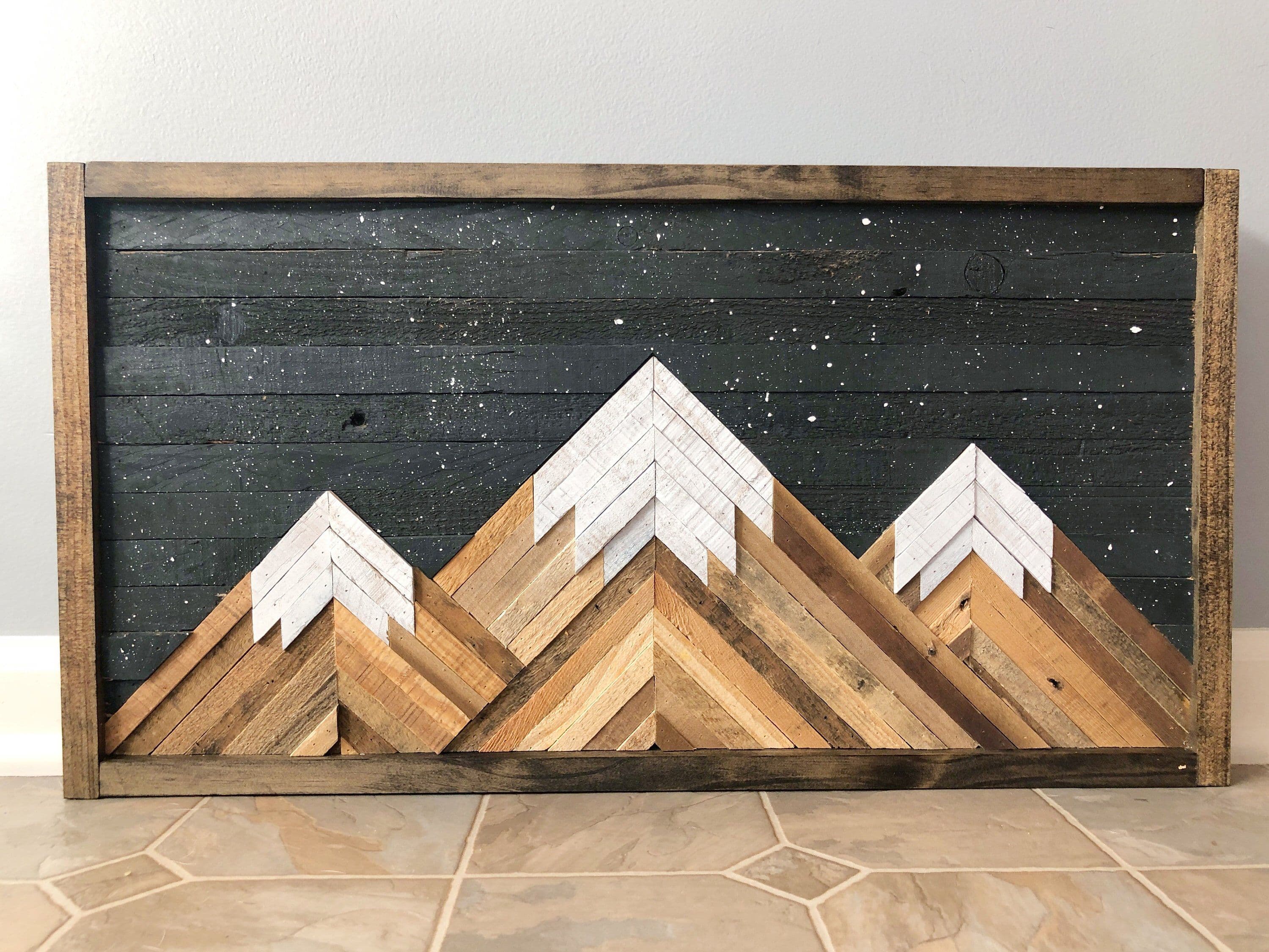 Mountain Wood Wall Art/Decor | Wood wall art decor, Reclaimed wood wall ...