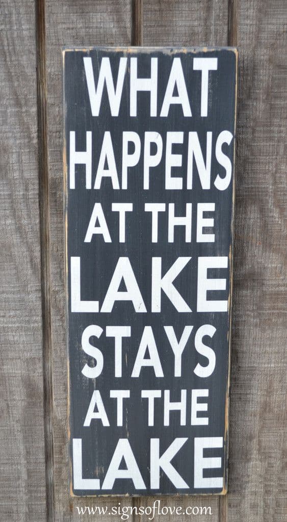 Lake Quote Sign Lake House Decor Custom Wood Sign What Happens At The ...