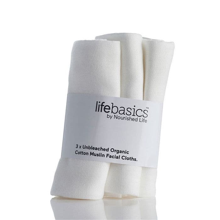 Life Basics Organic Muslin Facial Cloths (3 Pack) | Facial cloths ...