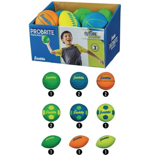 Franklin® Sports Probrite® Mini Foam Sports Balls (Pack of 12)