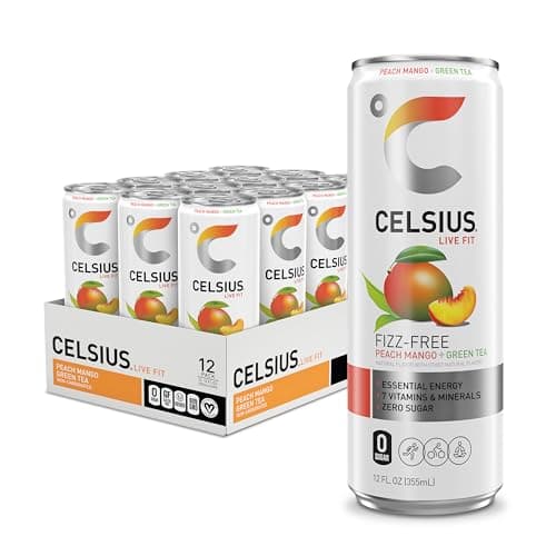 CELSIUS Sparkling Peach Vibe, Zero Sugar Energy Drink, 355ml (Pack of 12)