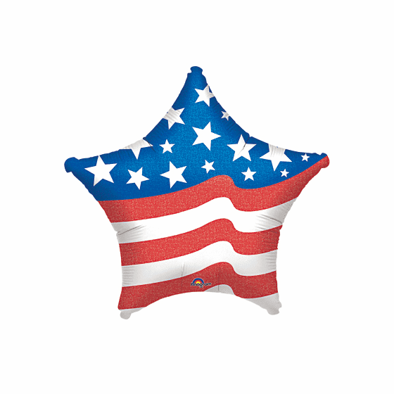 18" Patriotic Star Foil Balloon - Spring & Summer Balloons