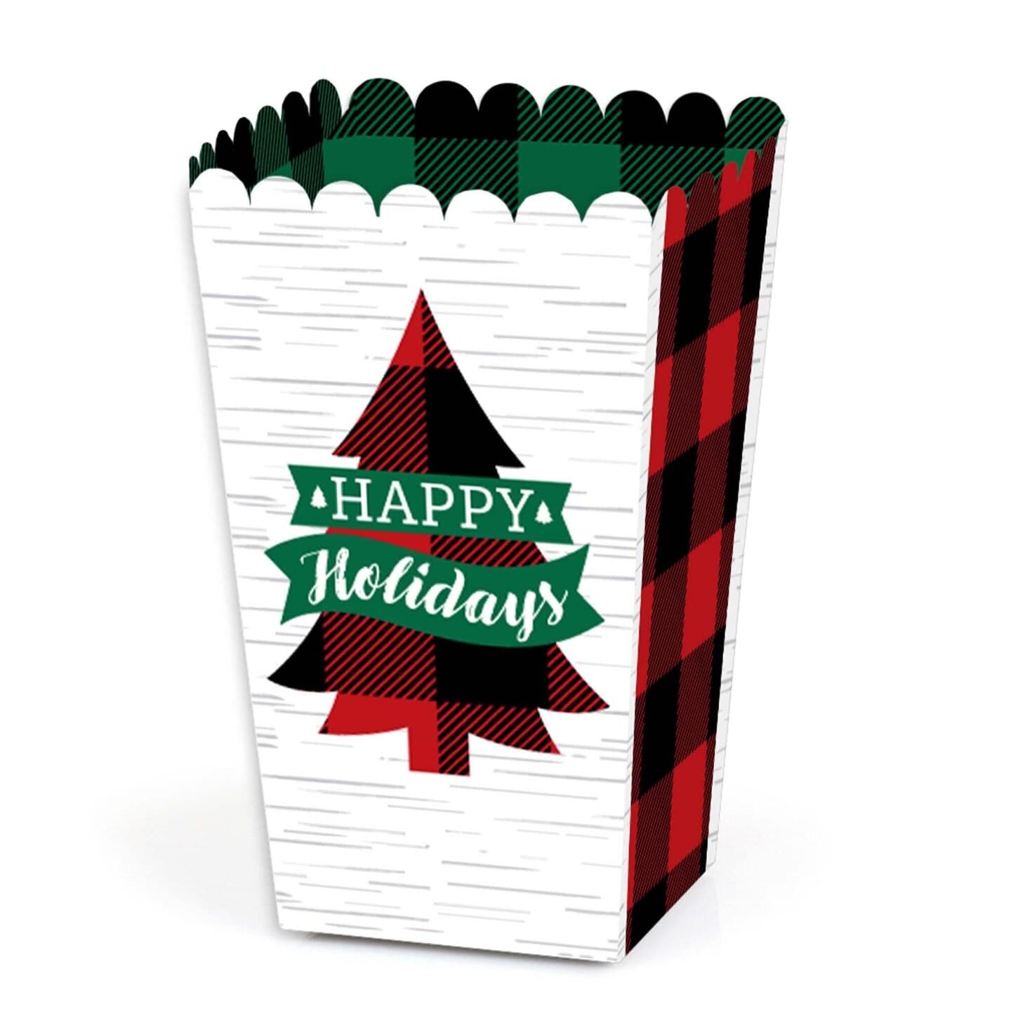 Big Dot of Happiness Holiday Plaid Trees - Buffalo Plaid Christmas ...