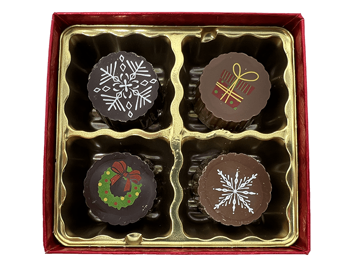 Holiday 4 Piece Truffle Box | Maumee Valley Chocolate and Candy