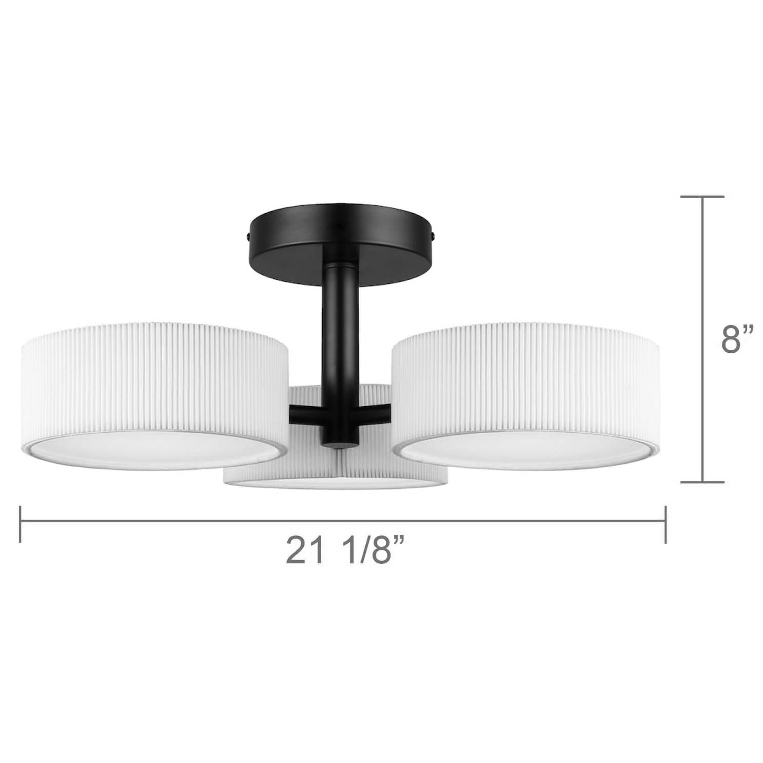 Carmynn Collection - 3 Light Semi-Flush Mount in Black by Canarm ...