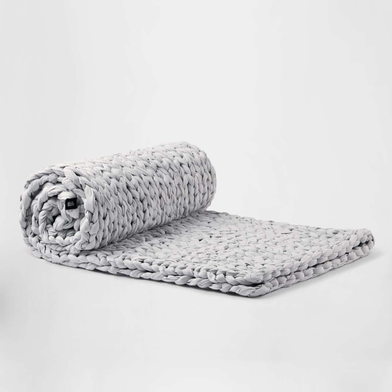 Hand Knitted Weighted Blanket - Silk & Snow