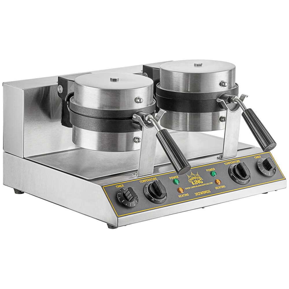 Carnival King WBM26 Non-Stick Double Belgian Waffle Maker with Timers ...