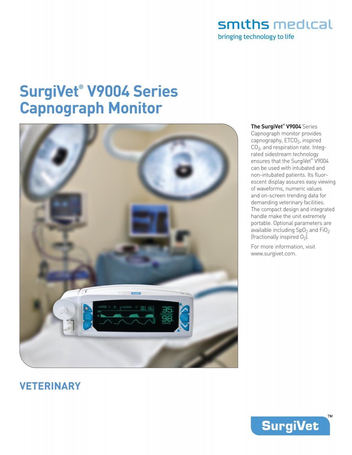 SurgiVet® V9004 Series Capnograph Monitor VETERINARY