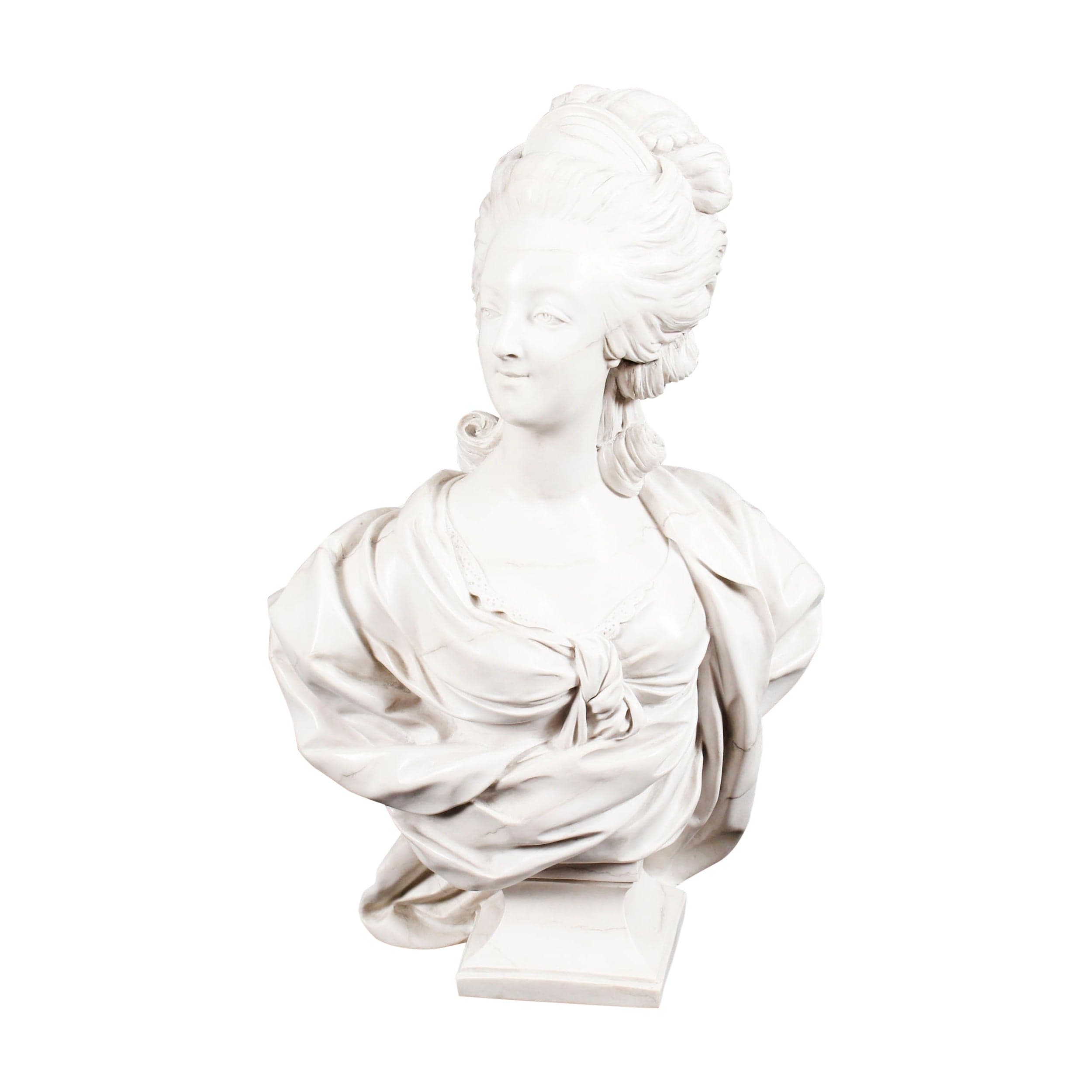 19th Century French Carrara White Marble Bust of Marie Antoinette For ...