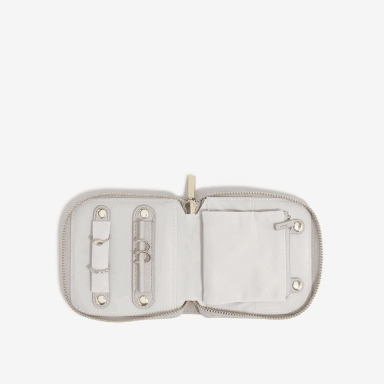 Compact Travel Jewelry Roll, Taupe - accents