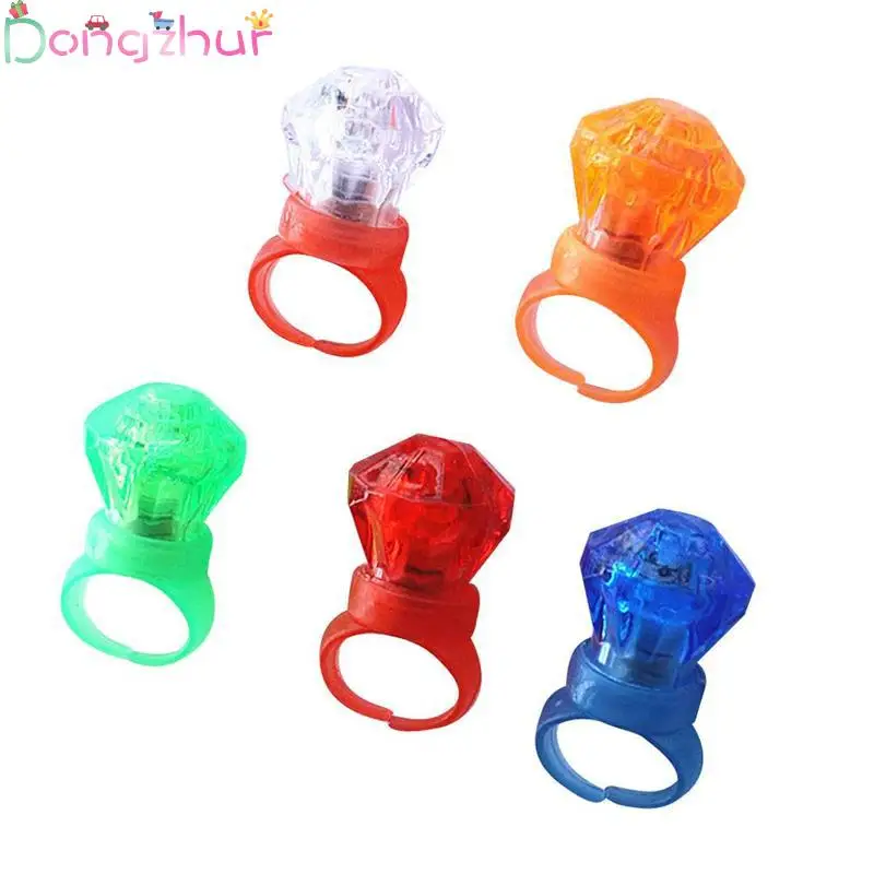 10pcs Led Finger Rings Fashion Party Light Up Glow In The Dark Flashing ...