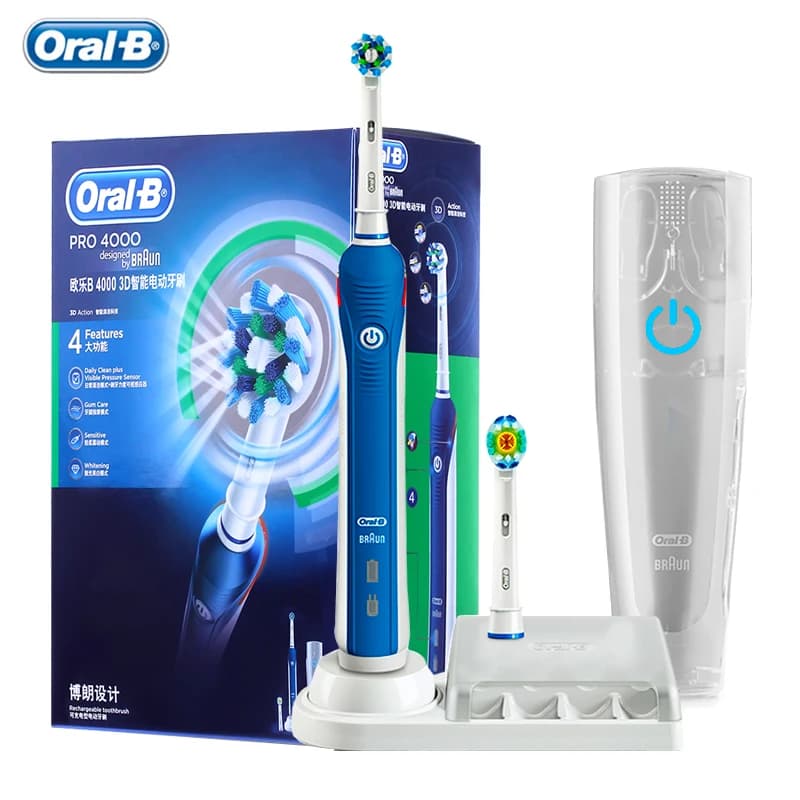 Oral B Ultrasonic Electric Toothbrush Pro4000 3D Smart Tooth Whitening ...