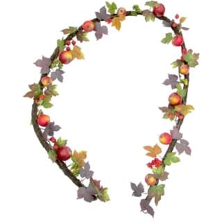Fraser Hill Farm 9-ft Fall Harvest Garland Decor with Apples and ...