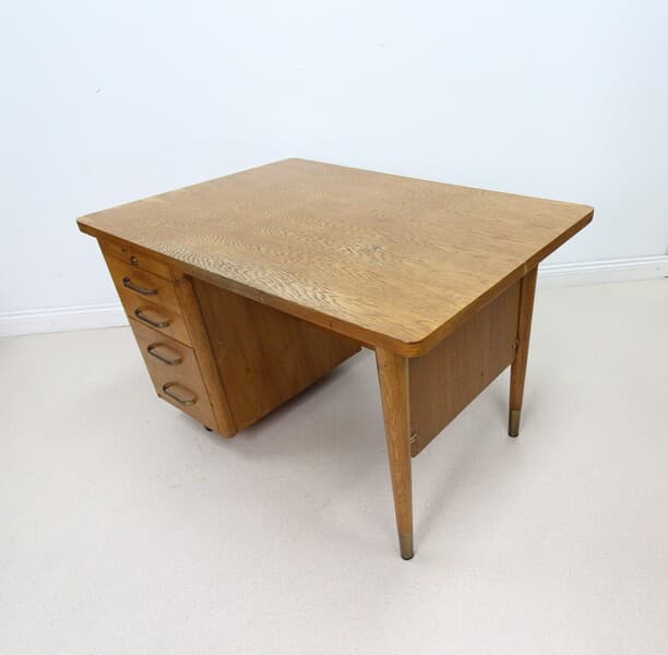 Vintage Abbess Light Oak Partners Writing Desk | Abbess | Vinterior