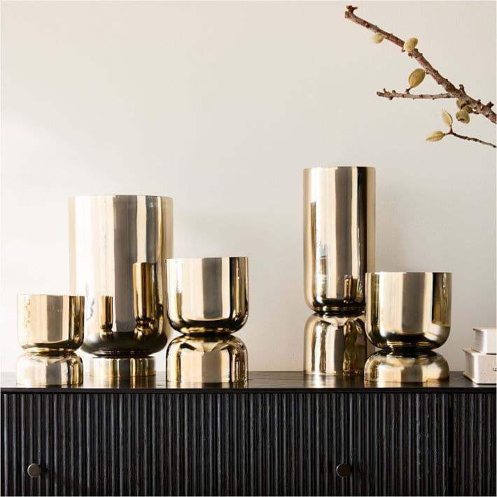 Foundations Gold Smoke Candleholders | West Elm