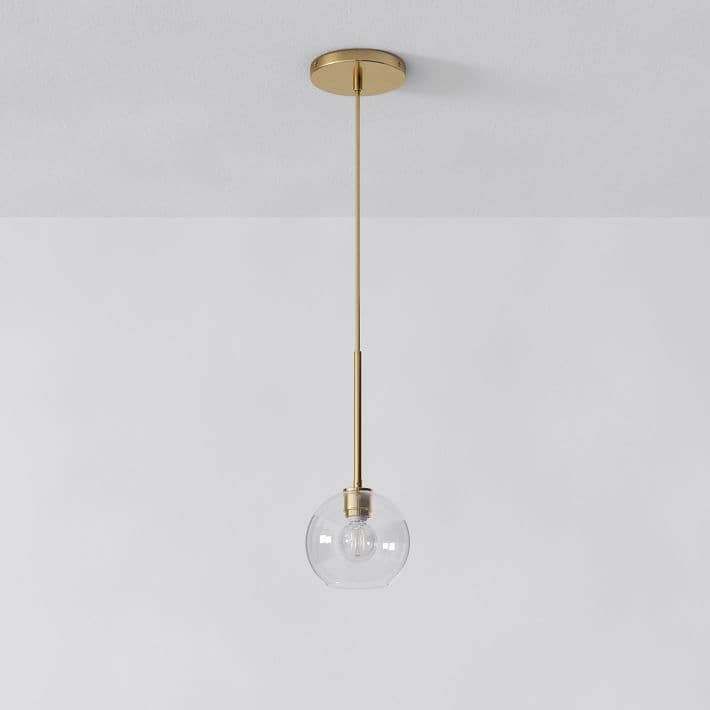 Sculptural Glass Globe Hardwired Pendant (6"–13") | West Elm