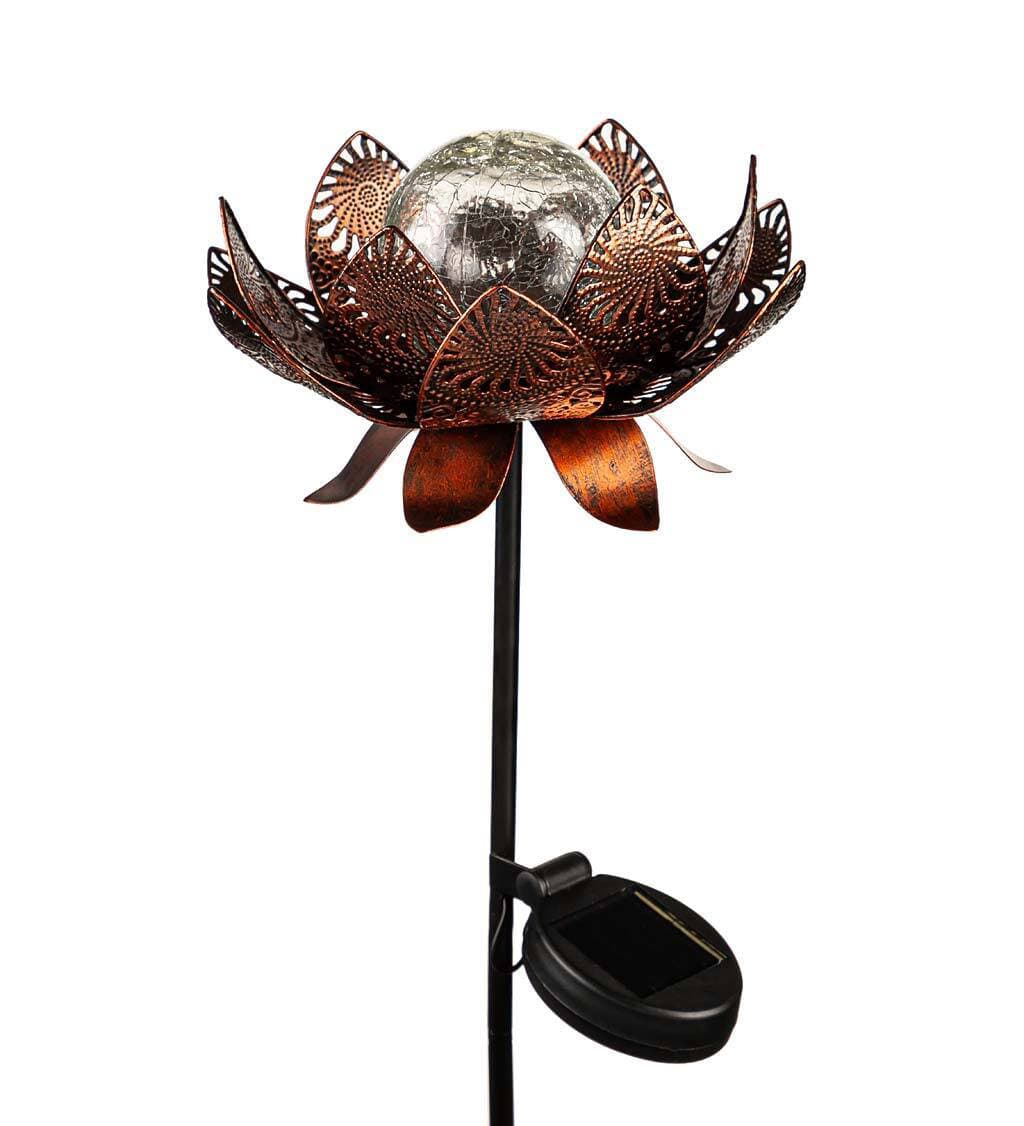 Plow & Hearth Lotus Flower Solar Garden Stake - Wayfair Canada