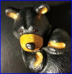 Big Sky Carvers Hand Carved Black Bear Waving Sculpture | Big Sky Carvers