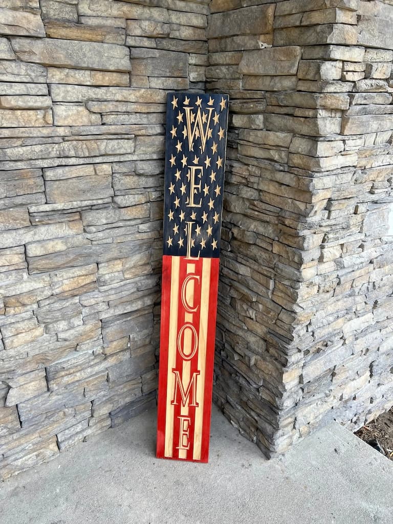 Patriotic Welcome Porch Sign - Etsy