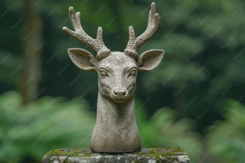 19th Century French Weathered Carved Stone Deer Sculpture Garden ...
