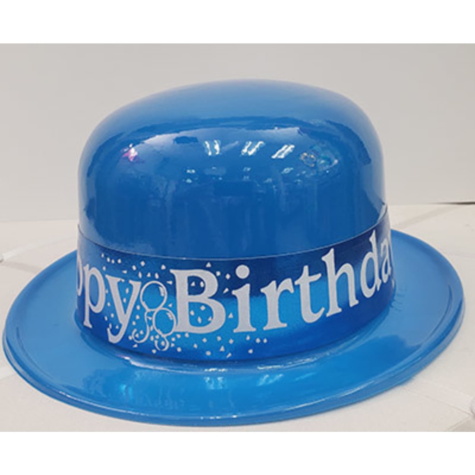 Beistle Blue Happy Birthday Plastic Derby Hat - Party Adventure