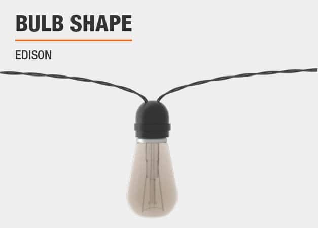 Hampton Bay 24-Light 48 ft. Indoor/Outdoor String Light with S14 Single ...