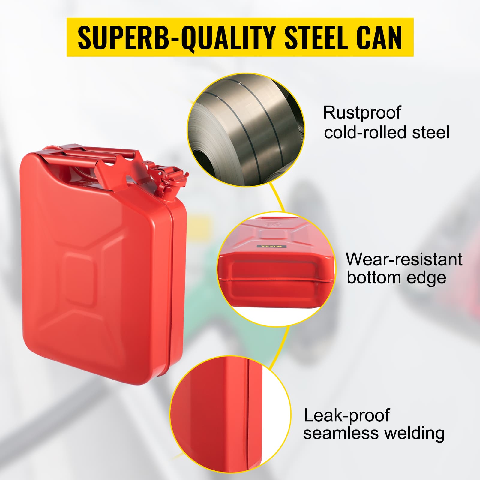 VEVOR Jerry Fuel Can, 20 gal Portable Jerry Gas Can with Flexible Spout ...