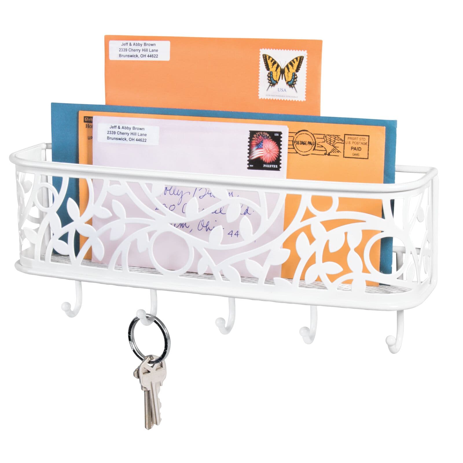mDesign Metal Wall Mount Entryway Storage, Mail Sorter Basket | eBay