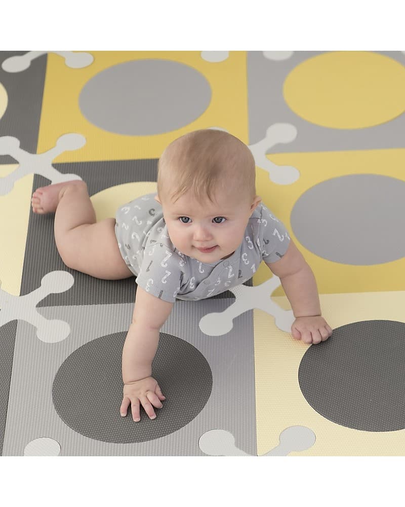 Skip Hop Playspot Interlocking Foam Tiles, Yellow-Grey - 20 large ...