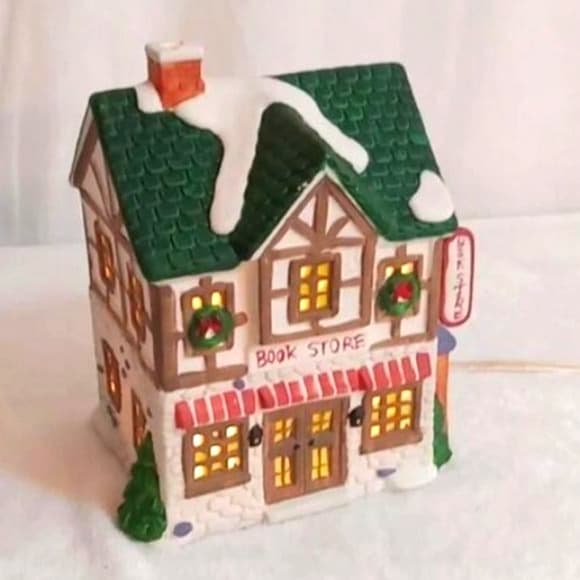 Noma International | Holiday | Vintage Table Lamp Miniature Village ...