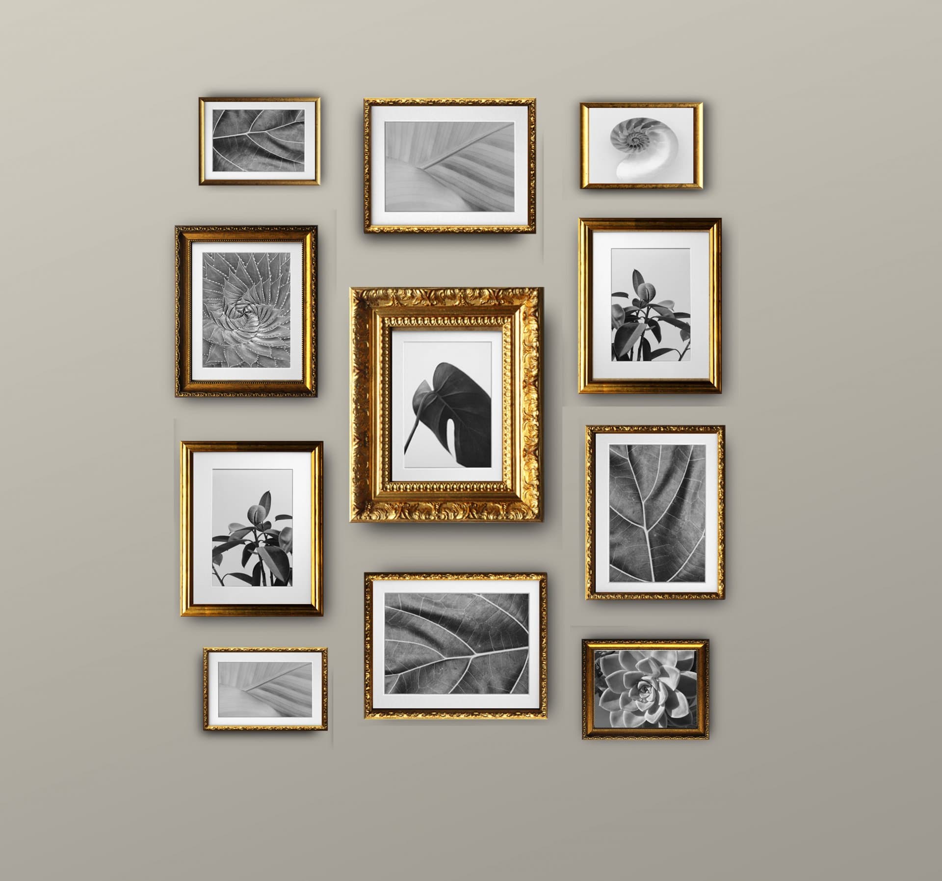 Ornate Gallery Wall Set Gold Set C – 11 frames