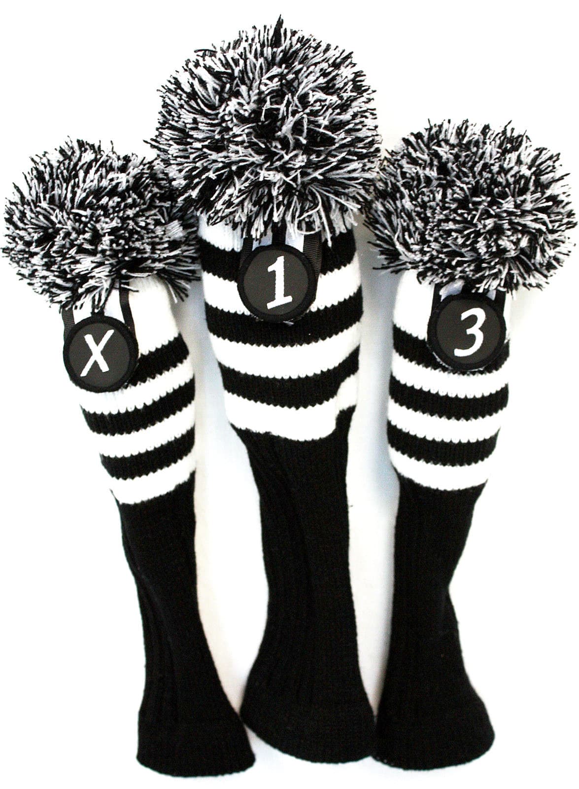 20 PACK SET Knit Vintage Pom Pom Headcover 3 pc Head cover Golf Club ...