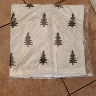 NEW Pottery Barn Pine Tree Reversible Organic Cotton Jacquard ...