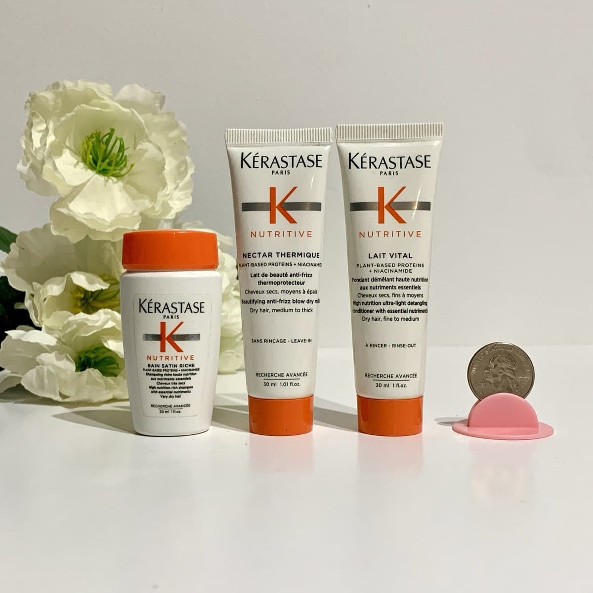 Kerastase Nutritive Shampoo & Conditioner& Styling Travel Size Set ...