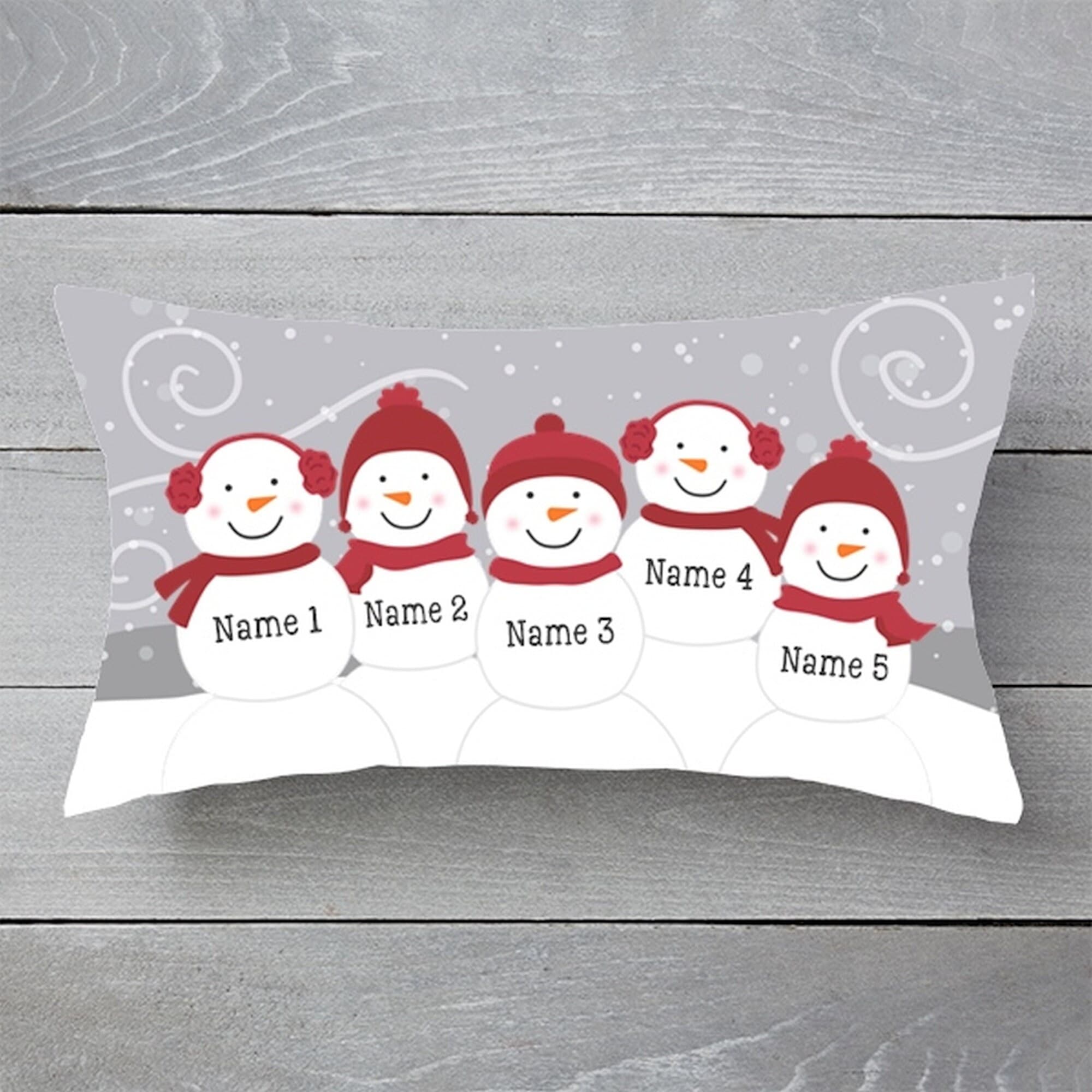 Snowman Family Personalized Lumbar Throw Pillow Family Custom | Etsy