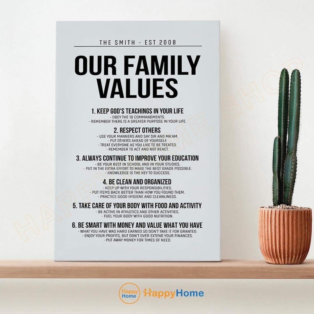 Personalized Family Values Sign Custom Our Family Values Personalized ...