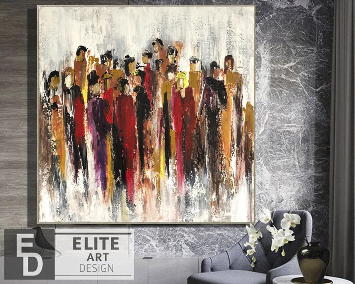 Large Abstract Canvas Art Human Painting Figurative Art | Etsy