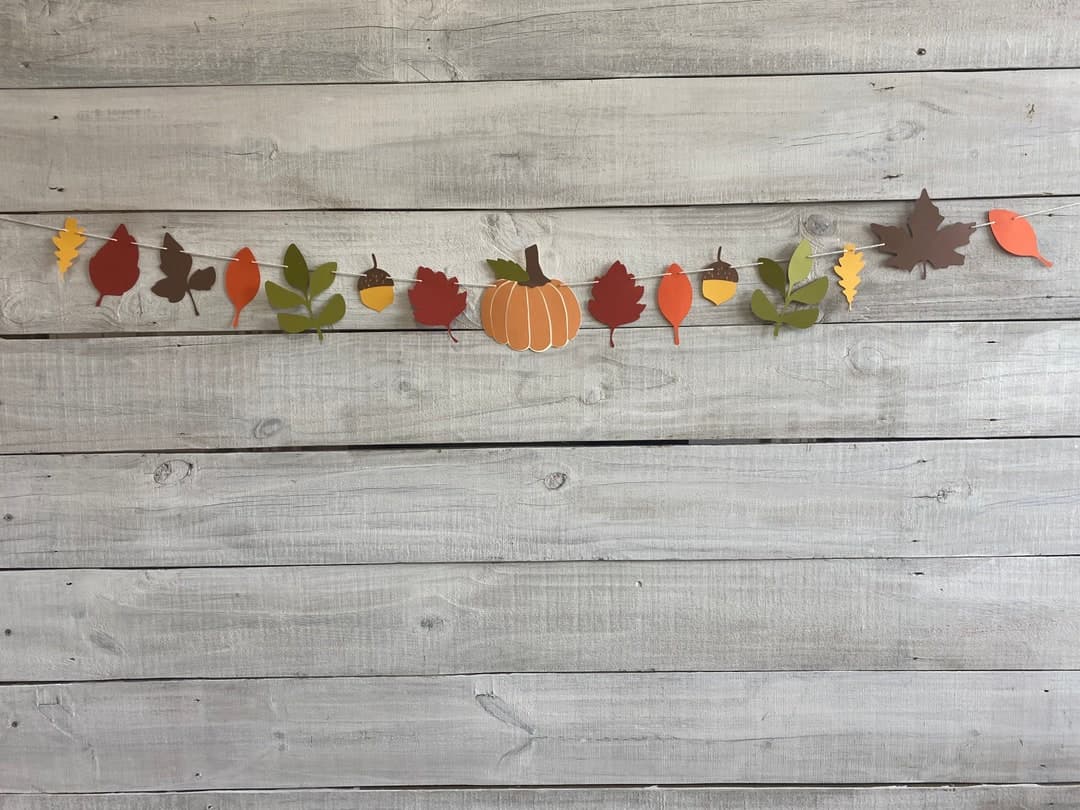Fall Garland Fall Decor Leaves, Acorn & Pumpkins Garland Fall Banner ...