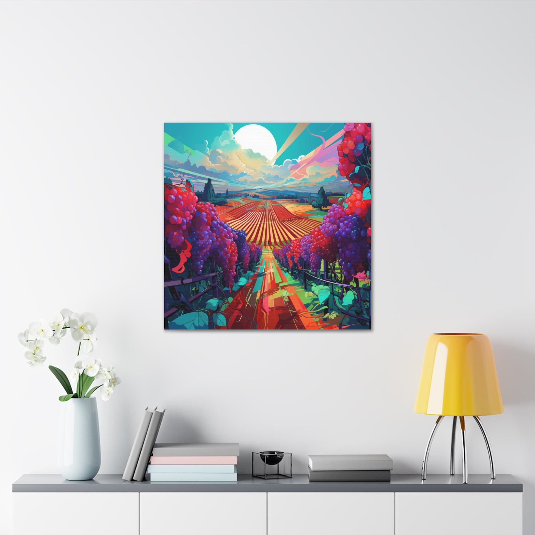Surreal Sunset Over the Vineyard Valleys Canvas - Etsy