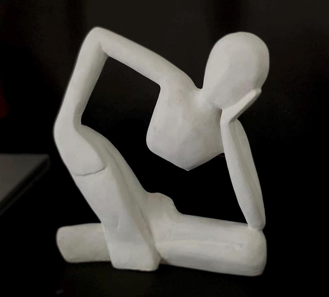 Minimalist Abstract Human Sculpture Modern White Resin Figurine Home ...