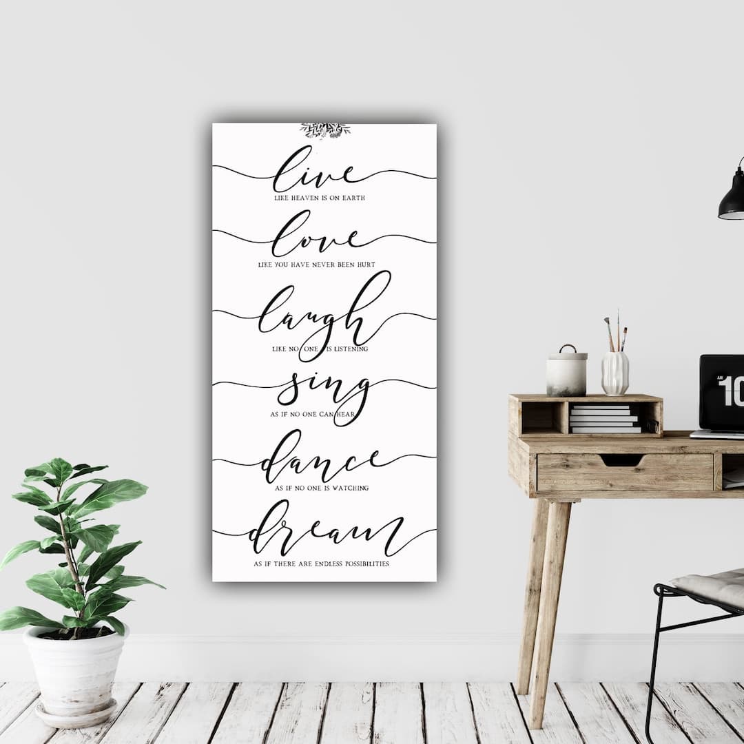 Live Love Laugh Farmhouse Sign, Extra Large Wall Art on Canvas ...