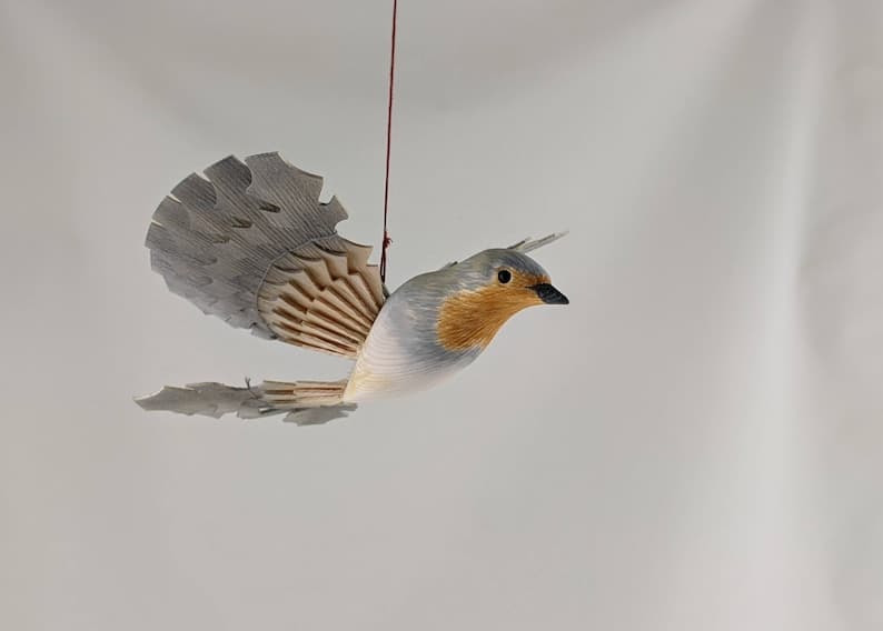Hand Carved Robin Songbird Wood Carving Handmade Bird - Etsy