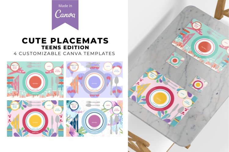 Cute Placemats Canva Template - Teens Edition