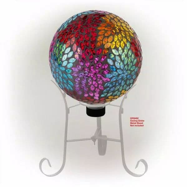 Alpine Corporation 10 in. Diameter Indoor/Outdoor Glass Mosaic Gazing ...