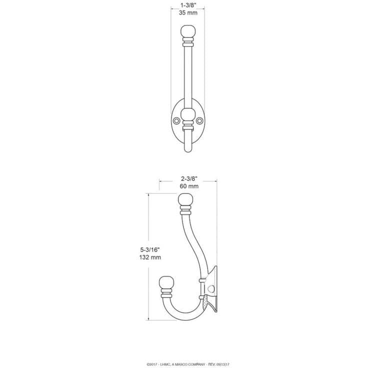 White Ball End Coat Hook - 5-1/8" | White coat hooks, Liberty hardware ...