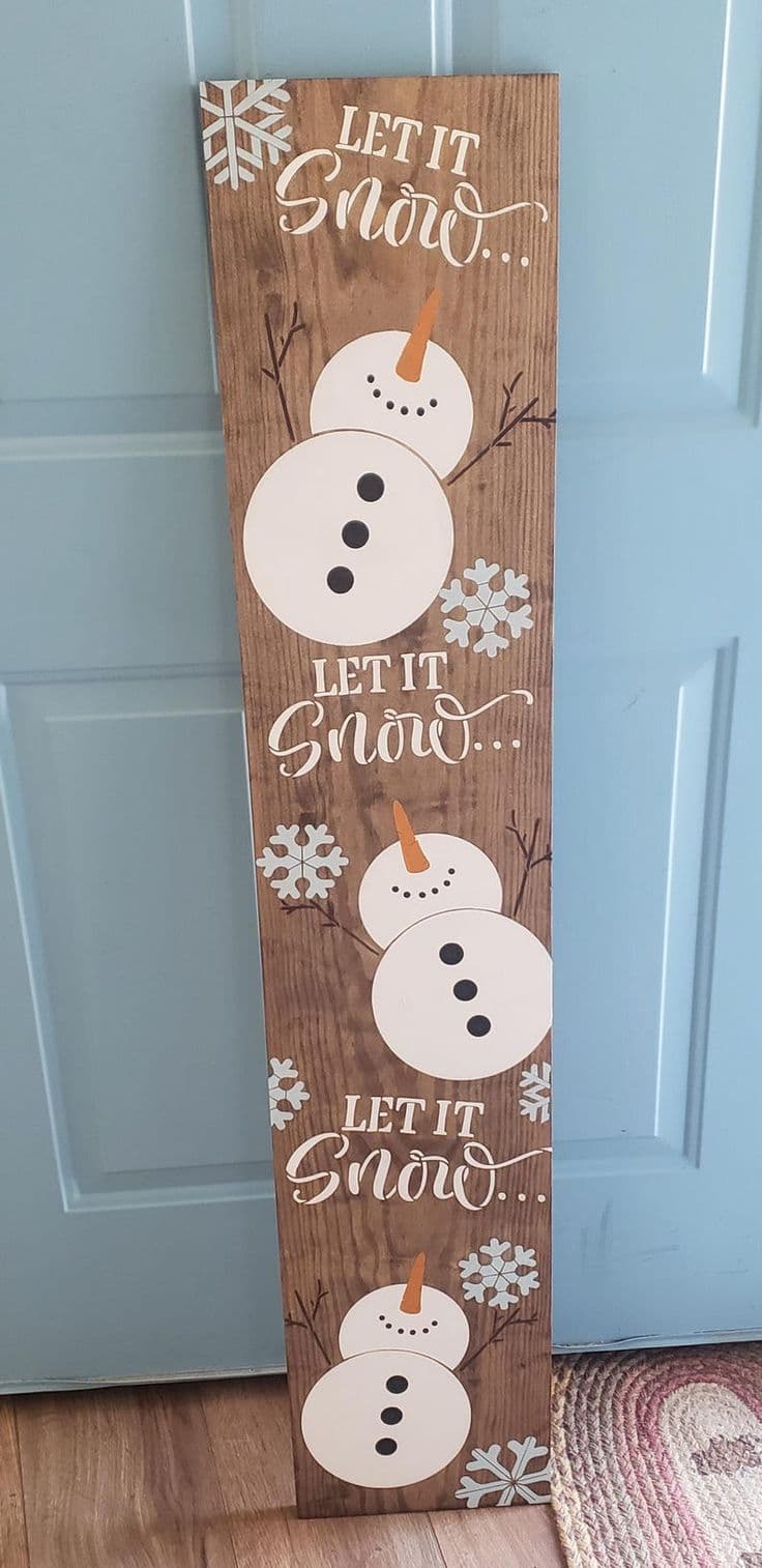 Let It Snow Winter Porch Leaner - Etsy Canada | Christmas signs wood ...