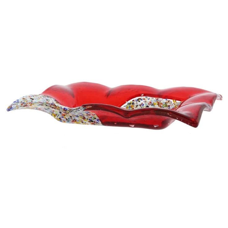 Glassofvenice Murano Glass Klimt Rectangular Decorative Plate Red ...