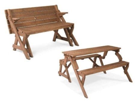 Leisure Season FPTB7104 Convertible Picnic Table and Garden Bench ...