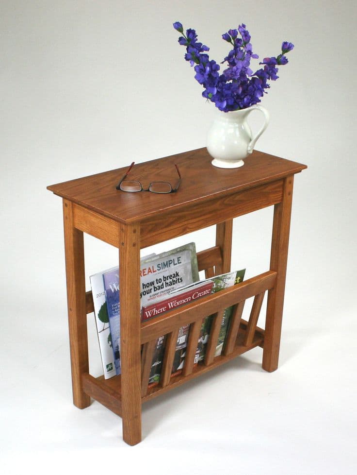 Vintage Wood Side Table With Magazine Rack at Abbey Bernal blog